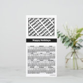 Calendrier 2026 Ajouter 4 Photos Carte Simple Noir (Debout devant)