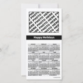 Calendrier 2026 Ajouter 4 Photos Carte Simple Noir (Devant)