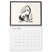 Calendrier 2026 Animal de pinceau d'encre japonaise 12 mois (Jan 2026)