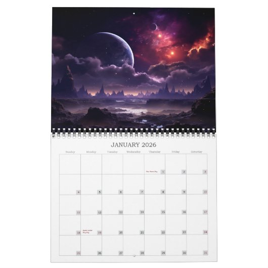 Calendrier 2026 Astroscapes Sci-Fi Espace (Jan 2026)