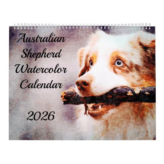 Calendrier 2026 Australian Shepherd Cattle Dogs Aussies Gift (Protection)