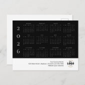 Calendrier 2026 avec logo d'entreprise Carte posta (Devant / Derrière)