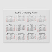 Calendrier 2026 avec nom commercial Gris Magnet (Devant)