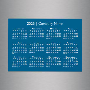 Calendrier 2026 avec nom de société Blue Magnet