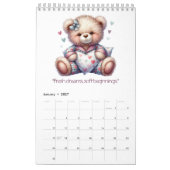 Calendrier 2026 avec nounours mignon (Jan 2027)