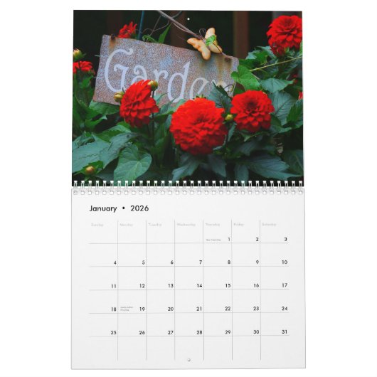 Calendrier 2026 Back Deck Flower Calendar (Jan 2026)