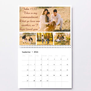 Calendrier 2026 Bénédictions Personnalisées Photos Écritures