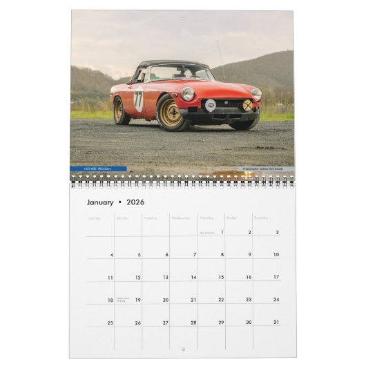Calendrier 2026 British Classics Calendar (Jan 2026)