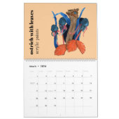 Calendrier 2026 Calendar featuring nature illustrations  (Mar 2026)
