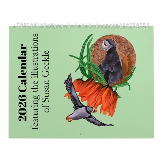 Calendrier 2026 Calendar featuring nature illustrations (Protection)