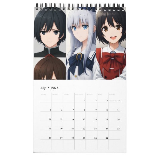 Calendrier 2026 Calendar (Images created by Grok) (Jul 2026)