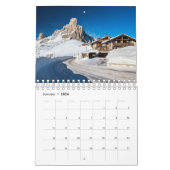 Calendrier 2026 Calendar with images of Italian Dolomites (Jan 2026)