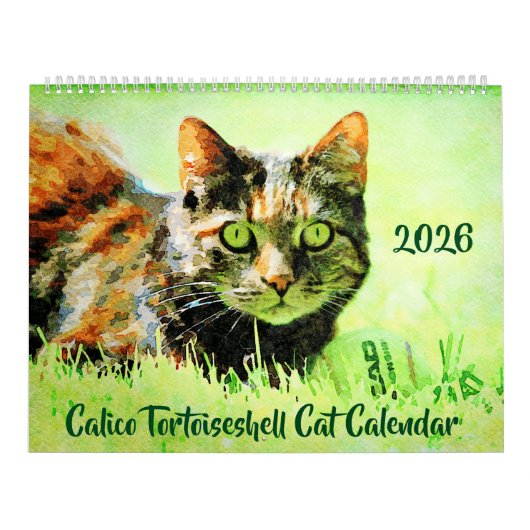 Calendrier 2026 Calico Tortoiseshell Cat Owners Lovers Gift (Protection)