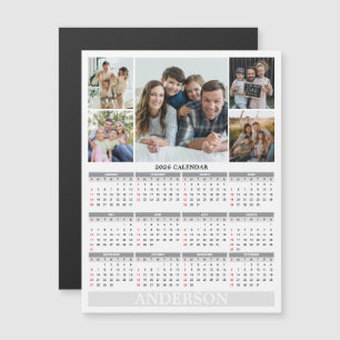 Calendrier 2026 - Carte magnétique de photos de fa