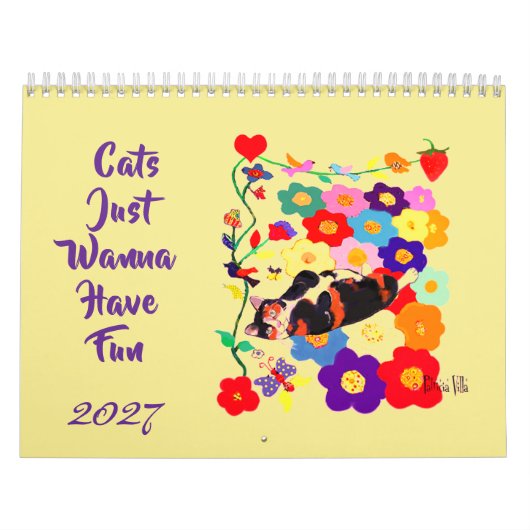 Calendrier 2026 Chats Veulent S'amuser Art de Chat (Protection)