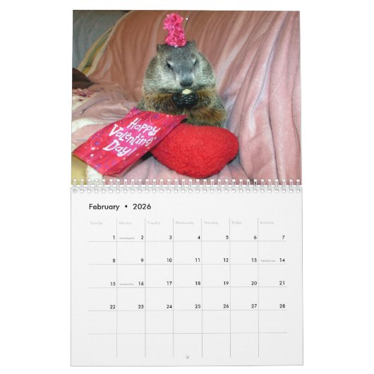 Calendrier 2026 Clara's Corner Groundhog Calendar B (Feb 2026)