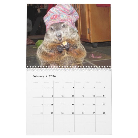 Calendrier 2026 Clara's Corner Groundhog Calendar F (Feb 2026)