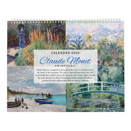 Calendrier 2026 - Claude Monet - Impressionnisme (Protection)