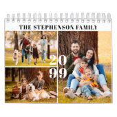 Calendrier 2026 Collage photo simple personnalisé 4 par mois (Protection)