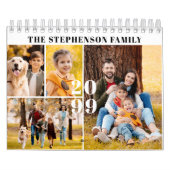 Calendrier 2026 Collage photo simple personnalisé 4 par mois (Protection)
