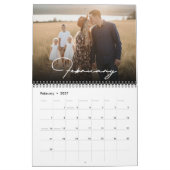 Calendrier 2026 Custom Family Photo Modern Elegant Script  (Feb 2027)
