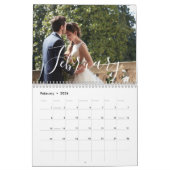 Calendrier 2026 Custom Wedding Photo Chic Script Calendar (Feb 2026)