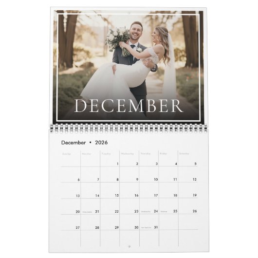 Calendrier 2026 Custom Wedding Photo Newlywed Chic (Dec 2026)