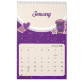 Calendrier 2026 de tasse de café mignonne (Jan 2027)