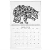 Calendrier 2026 Deer Bear Wildlife Animals - Adult Coloring (Feb 2026)