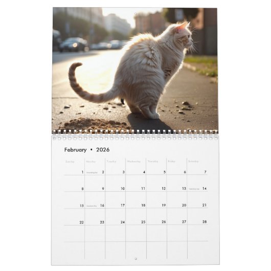 Calendrier 2026 des chats de baleine (Feb 2026)
