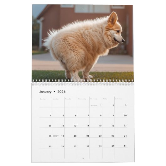 Calendrier 2026 des chiens de baleine (Jan 2026)