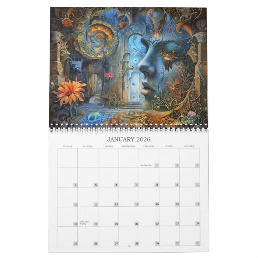 Calendrier 2026 Dimensions Visionnaires 8 Art Surreal (Jan 2026)