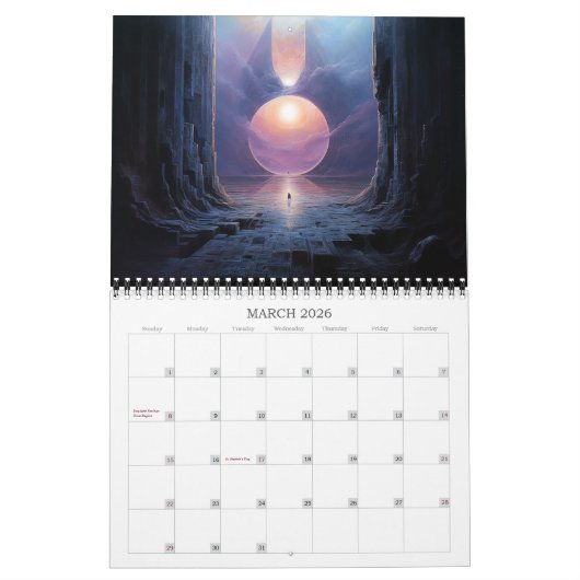 Calendrier 2026 Dreamscapes 3 Surreal Visionary Art (Mar 2026)