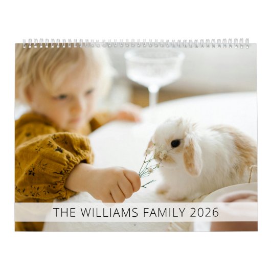 Calendrier 2026 Family Quotes & Funny Sayings Custom Photo (Protection)