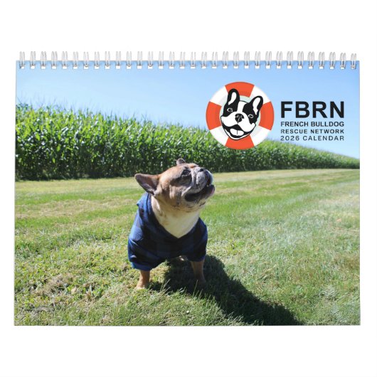 Calendrier 2026 FBRN French Bulldog Rescue Network Calendar (Protection)