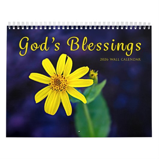 Calendrier 2026 Flower Blessings Wall Calendar (Protection)