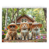 Calendrier 2026 Funny Cats in Preppy Attire and Hats (Protection)