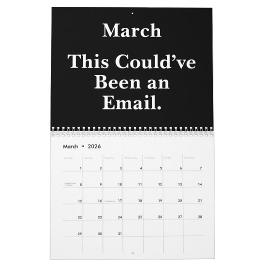 Calendrier 2026 Funny Office – Inbox Humor (Mar 2026)
