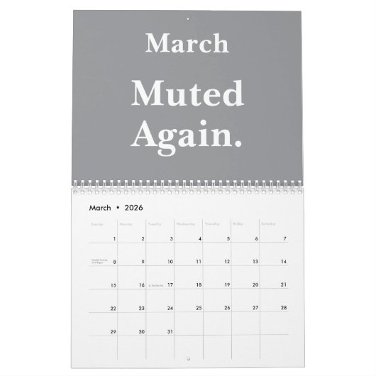 Calendrier 2026 Funny Office Remote Work Humor (Mar 2026)