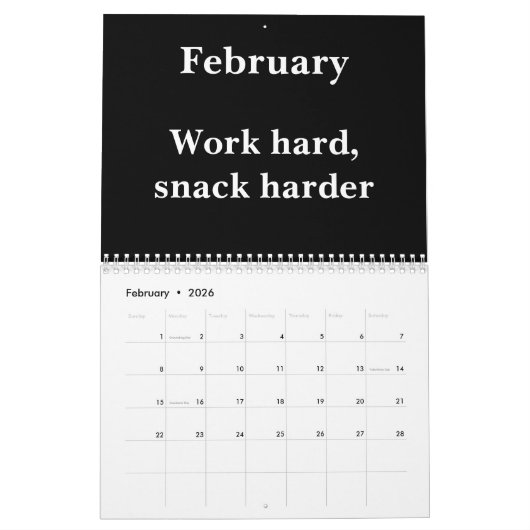 Calendrier 2026 Funny Work Wall Calendar (Feb 2026)