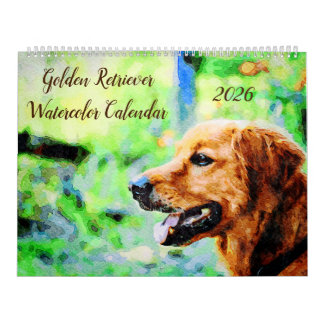 Calendrier 2026 Golden Retriever Dogs Golden Owner gift