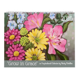 Calendrier 2026 Grow in Grace Inspirational Floral Calendar