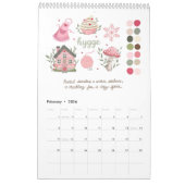 Calendrier 2026 Hand-Painted Cozy Art with Monthly Poetry  (Feb 2026)