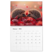Calendrier 2026 Hedgehog Wall Calendar | 12 Month (Feb 2026)