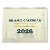 Calendrier 2026 Islamic Hijri Calendar | Gregorian + Hijri (Protection)