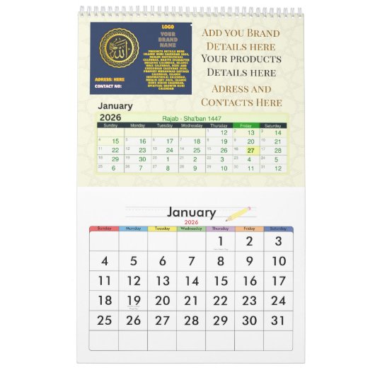 Calendrier 2026 Islamic Hijri Calendar | Gregorian + Hijri (Jan 2026)
