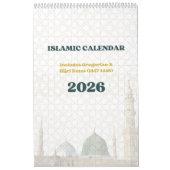 Calendrier 2026 Islamic Hijri Calendar | Gregorian + Hijri (Protection)