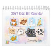 Calendrier 2026 Kids Drawings Calendar, Salma's Cute Animals  (Protection)
