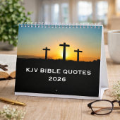 Calendrier 2026 KJV Bible Scripture Three Crosses Church