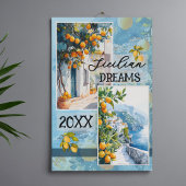 Calendrier 2026 lemon watercolor Travel sicilian